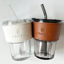 Load image into Gallery viewer, Signature Brown Reusable Glass Cup
