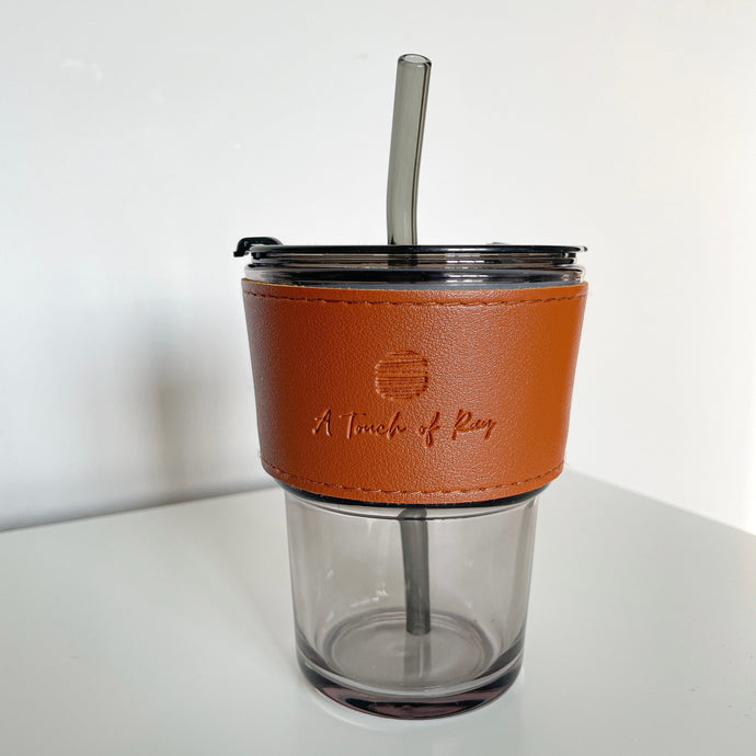 Signature Brown Reusable Glass Cup